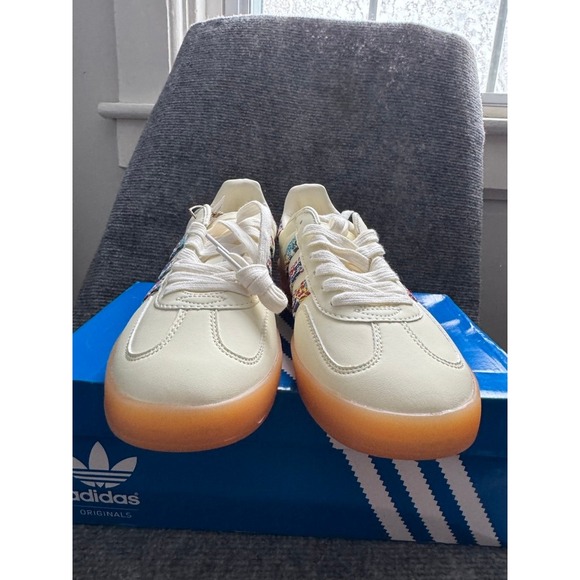 Adidas Gazelle Indoor Liberty London Beige Floral JH7370 Mens 8.5 NEW - Picture 2 of 8